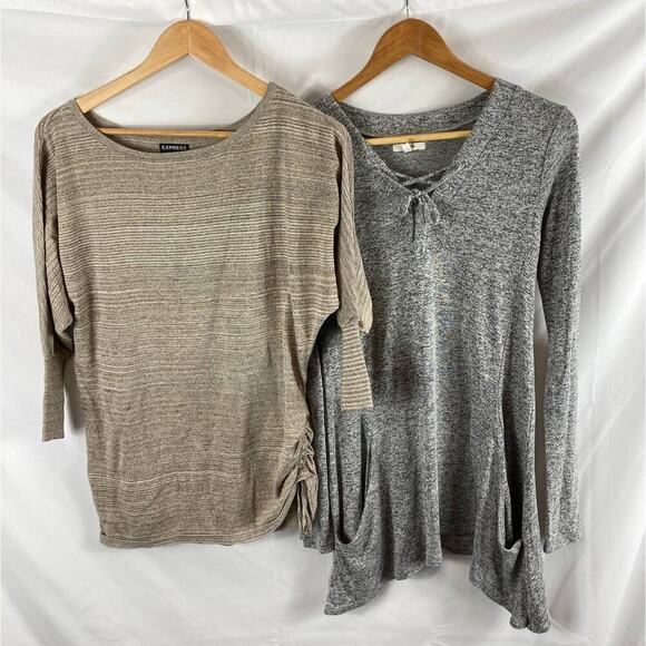 Express Maurices Bundle of two cozy tops size XS - Picture 1 of 4